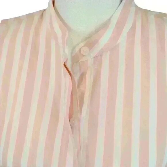 Calvin Klein Pink Striped Button Down Sleeveless Knee Length Sundress Size 8 - Picture 7 of 10